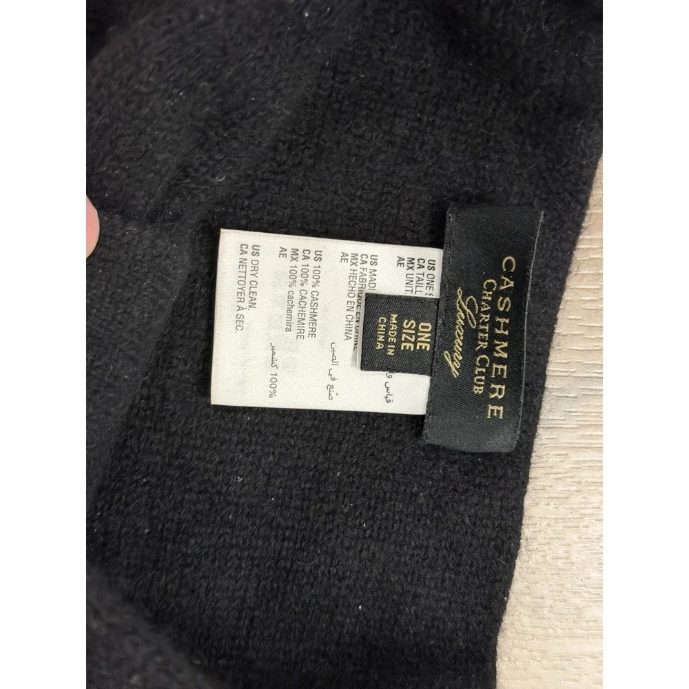 Charter Club women's black Luxury 100% Cashmere Headband/Earwarmer One size OS